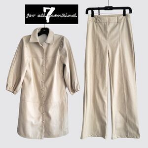7 For All Mankind NEW Old Money Faux Leather 2-Piece Pantsuit XS